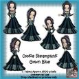 6 Cookie Steampunk Gown in Blue Poser Tubes