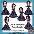 6 Cookie Steampunk Gown in Purple Poser Tubes