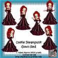 6 Cookie Steampunk Gown in Red Poser Tubes