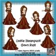 6 Cookie Steampunk Gown in Rust Poser Tubes