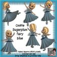 6 Cookie Sugarplum Fairy Ballet Dancer in Blue Poser Tubes