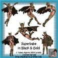 6 Superbabe in Black & Gold Poser Tubes