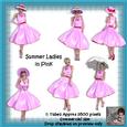 6 Summer Ladies in Pink Poser Tubes