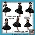 6 Summer Ladies in Black Poser Tubes