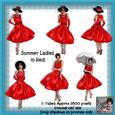 6 Summer Ladies in Red Poser Tubes