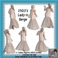 6 1920's Lady in Beige Poser Tubes