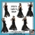 6 1920's Lady in Black Poser Tubes