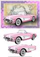 Pink Vintage Sports Car Card Front