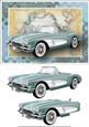 Light Teal Vintage Sports Car Card Front