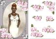 Ethnic Lady in an Elegant White Dress and Roses