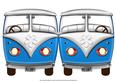 Blue Vw Beetle Van Shaped Quick Card