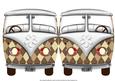 Tartan Vw Beetle Van Shaped Quick Card