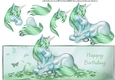 green haired unicorn over the top large card