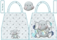 Elephant New Baby Boy Handbag Shaped Card