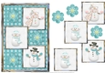Snow Family Boy Three Square Quick Card