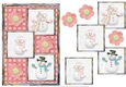 Snow Family Girl Three Square Quick Card