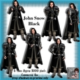 6 John Snow Black (game of thrones) Poser Tubes