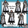 6 John Snow White (game of thrones) Poser Tubes