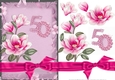 Pink Magnolia 50 Card Front with Decoupage