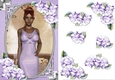 Ethnic Lady in an Elegant Lilac Dress and Roses
