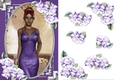 Ethnic Lady in an Elegant Purple Dress and Roses