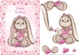 Watercolour Bunny Rabbit Card front Birthday