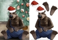 Merry Christmas From Snuggles The Brown Bear Card Front