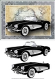Black Vintage Sports Car Card Front