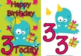 Monster 1 Girl Age 3 Card Front
