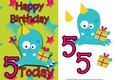 Monster 1 Girl Age 5 Card Front