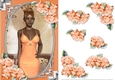 Ethnic Lady in an Elegant peach Dress and Roses