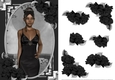 Ethnic Lady in an Elegant Black Dress and Roses