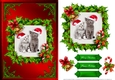 Cats Christmas Card Front Red 1
