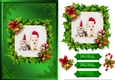 Kitten And Puppy Christmas Card Front Greenn1