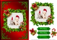 Kitten And Puppy Christmas Card Front Red 1