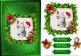 Kitten Christmas Card Front Green 2