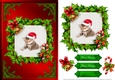 Kitten Christmas Card Front Red 1