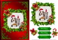 Puppy And Kitten Christmas Card Front Red 1