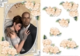 Mixed Race Bride & Groom And Roses Card Front