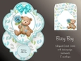 Baby Boy Milestones Shaped Easel Card