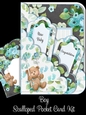Boy Milestones Scallop Pocket Card Kit with Envelope