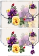 Sorbet Pansies Scalloped Edge Faux Envelope Card Birthday