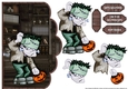 Frankenstein Birthday Or Halloween Scallope Curve Card