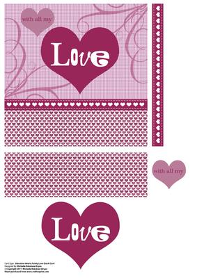 Valentine Hearts Funky Love Quick Card