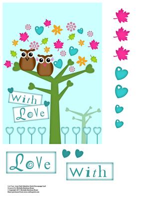 Love Owls Valentine Quick Decoupage Card
