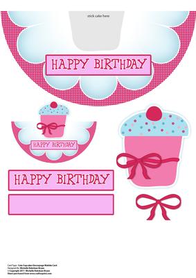 Cute Cupcakes Decoupage Wobble Card