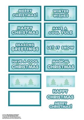 Blue Modern Christmas Card Toppers