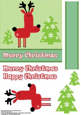 Funky Reindeer Christmas Card