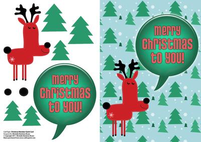 Christmas Reindeer Quick Card for Christmas
