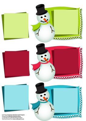 Christmas Funky Snowman Decoupage Card Toppers